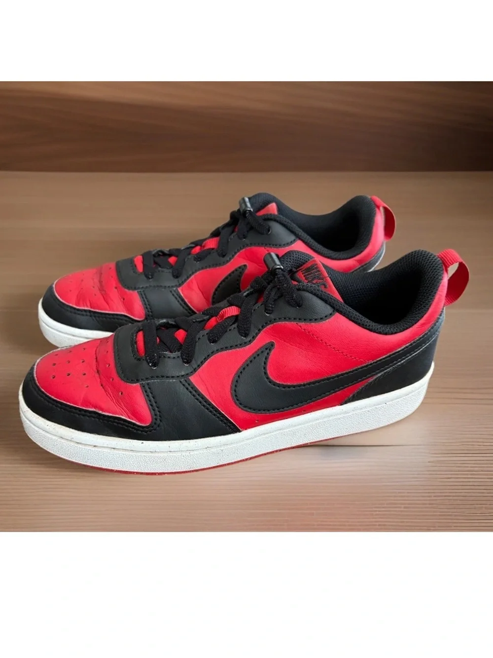 Nike Court Borough Low Recraft Red/Black Sneakers Size 6Youth/Womens 7.5